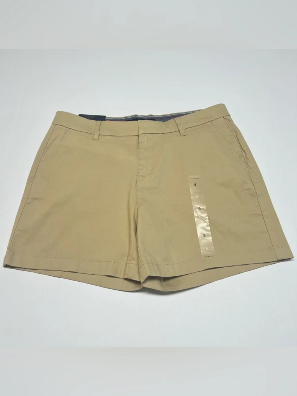 TOMMY HILFIGER Hollywood Shorts Khaki Size 8 Women’s Chino Classic Casual NWT - Picture 9 of 9